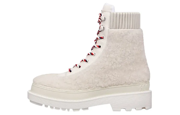 DIOR Hike Short Combat Boots Women's White