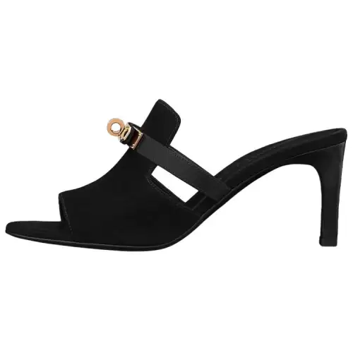 HERMES Slide Slippers Women's Black