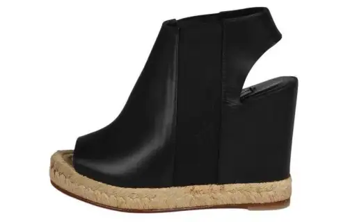 Balenciaga Leather One Strap Sandals 10cm Women's Black