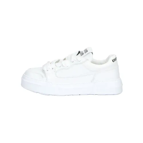 MIU MIU Leather Low top Stylish Skateboarding Shoes Women's White