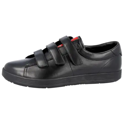 PRADA Linea Rossa Leather Low top Skateboard Shoes Men's Black