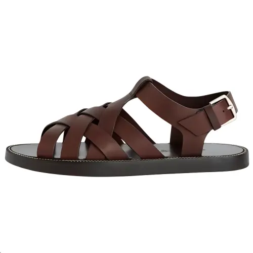 Loro Piana One Strap Sandals Men's Brown
