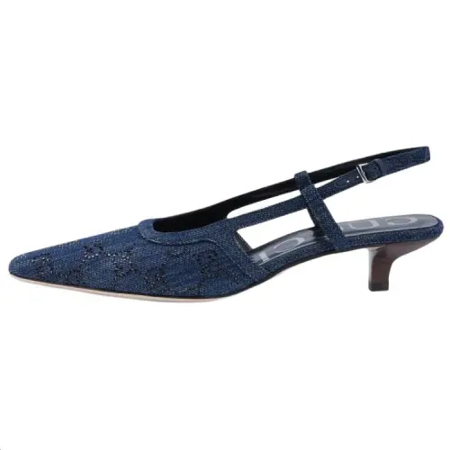 GUCCI 35mm GG-crystal Denim Pumps