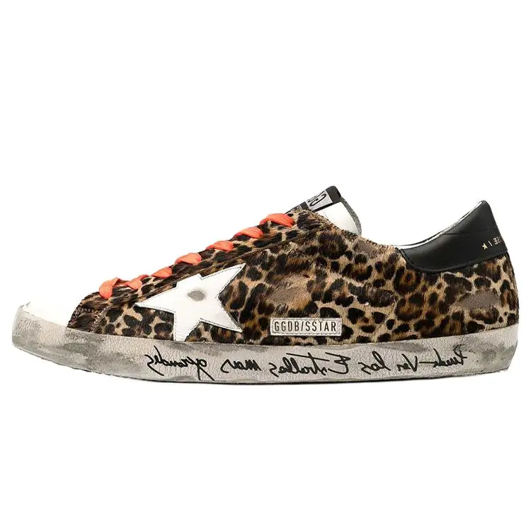 Golden Goose Super Star Skateboard Shoes Men's Leopard Print