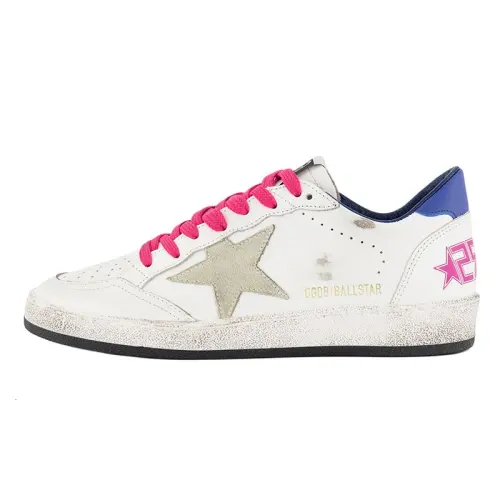 Golden Goose Ball Star Low top Stylish Skateboarding Shoes Women's White Pink Blue