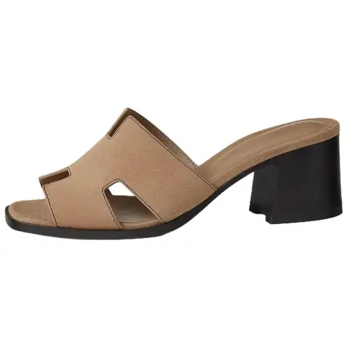 HERMES Helia Slide Slippers Women's Light Umber