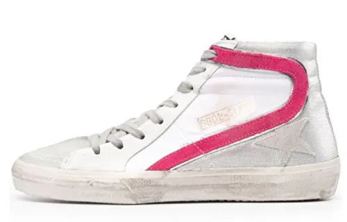 Golden Goose Slide High top Stylish Skateboarding Shoes Women's Gray Purple