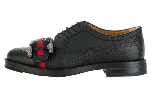 GUCCI Ciran Letaher Casual Shoes Men's Black
