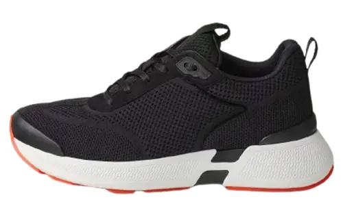 HERMES Heros Fabric Low top Casual Shoes Men's Black