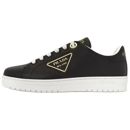 PRADA Downtown Cow Leather Low top Skateboard Shoes Women's Black
