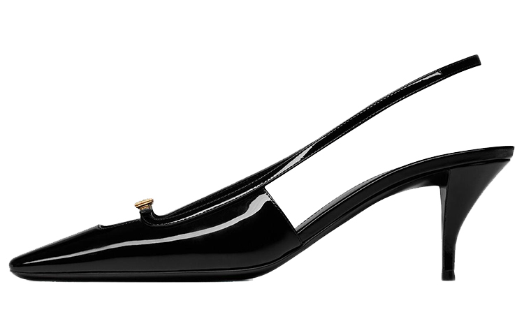 SAINT LAURENT Blade Leather Slim Heel High Heels 6CM Women's Black