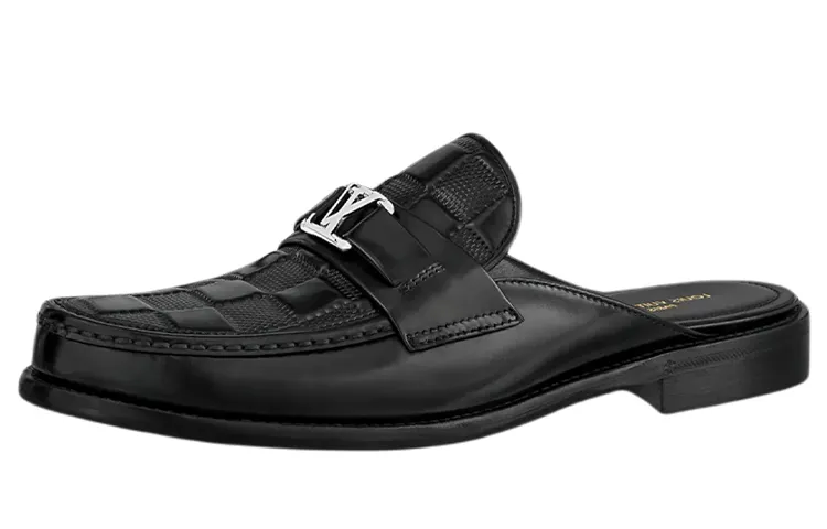 LOUIS VUITTON Major Leather Casual Shoes Men's Black