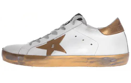 Golden Goose Super Star Stylish Skateboarding Shoes Women's White Gold