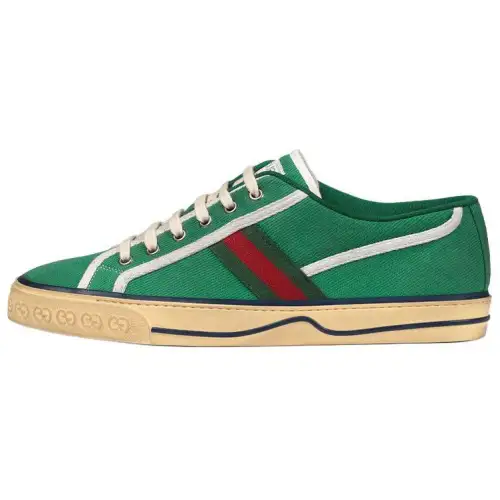 GUCCI Tennis 1977 Low top Stylish Skateboarding Shoes Men's Green