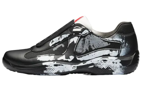 PRADA Cass Collaboration Sust4in Leather Athletic Shoes Low top Casual Shoes Unisex Space Black
