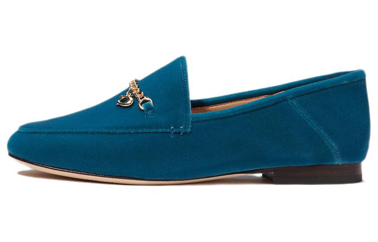 COACH Hanna Suede Slip on Loafers Women's Dark Turquoise