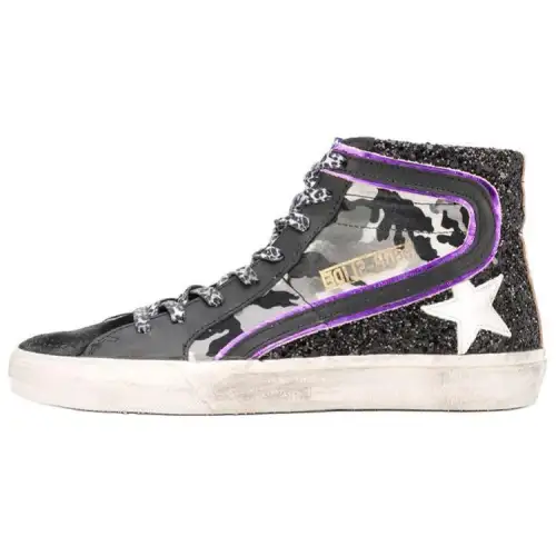 Golden Goose Slide Stylish Skateboarding Shoes Women's Black Purple