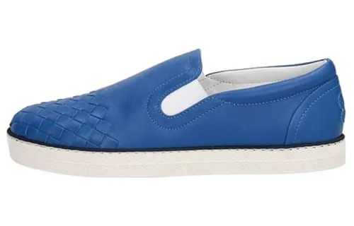 Bottega Veneta Intrecciato Low top Stylish Skateboarding Shoes Women's Blue