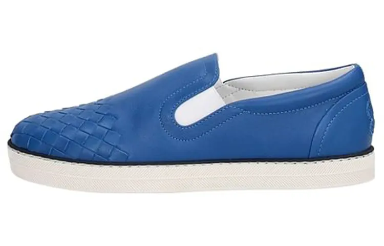 Bottega Veneta Intrecciato Low top Stylish Skateboarding Shoes Women's Blue