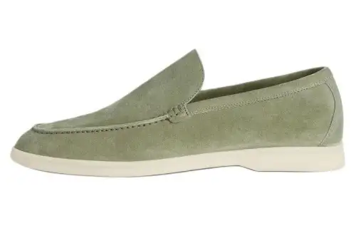 Loro Piana Summer Walk Suede Loafers Men's Green
