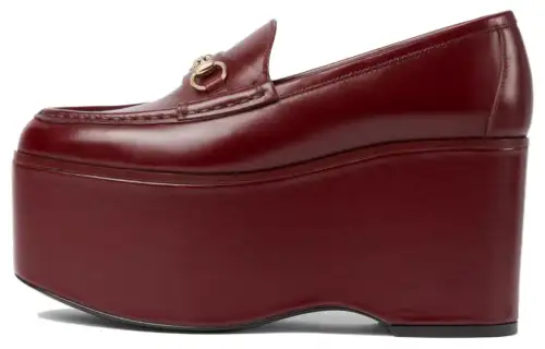 GUCCI Horsebit 24 Spring Summer Collection Loafers 9cm Women's Burgundy