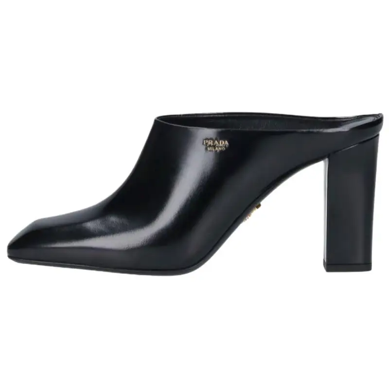 PRADA Closed Toe Slippers 8.5cm Women's Black