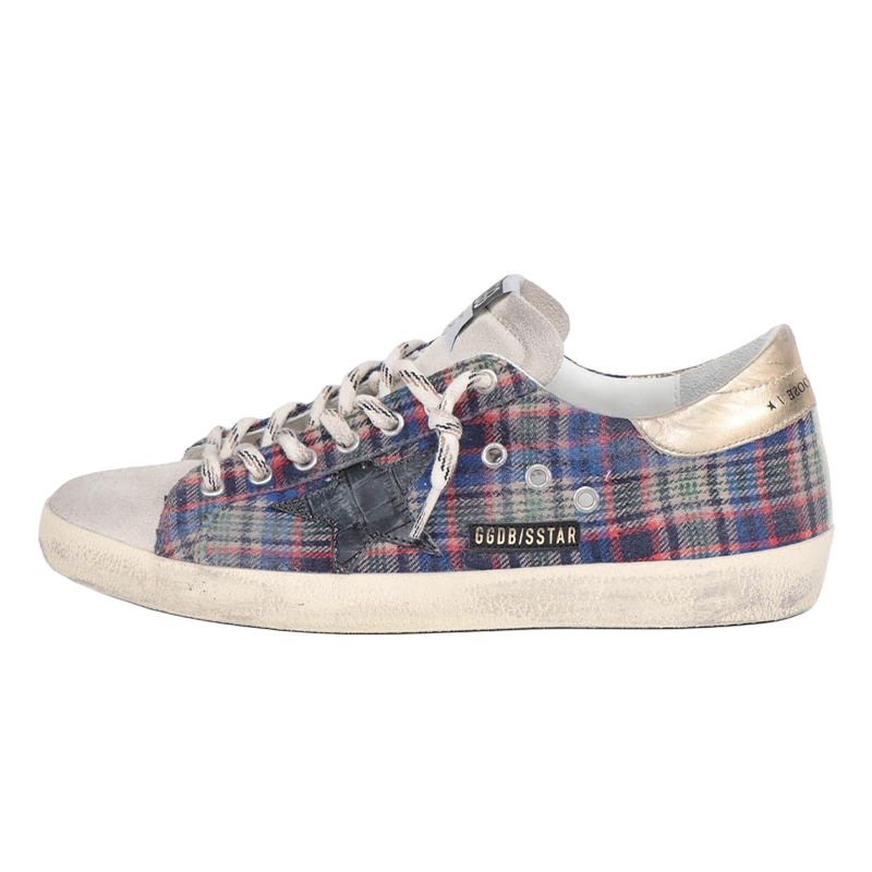 Golden Goose Super-Star Super Star Classic List Low Top Sneakers Men's Blue Black