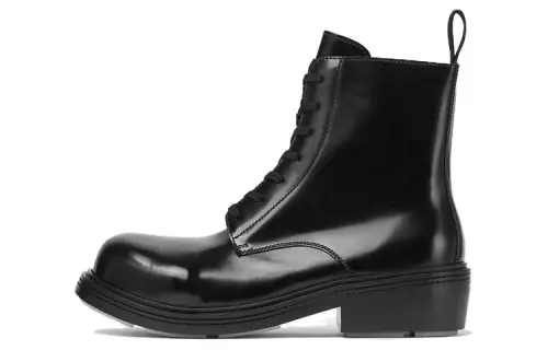 Bottega Veneta Fireman Leather Ankle Boots Men's Black