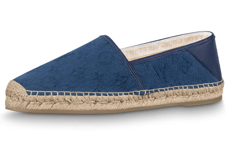 LOUIS VUITTON Bidart Leather Espadrille Casual Shoes Men's Blue