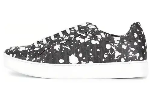 DIOR B06 Leather Low top Stylish Skateboarding Shoes Men's Black White
