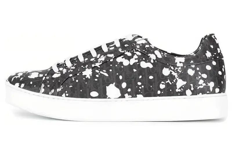 DIOR B06 Leather Low top Stylish Skateboarding Shoes Men's Black White
