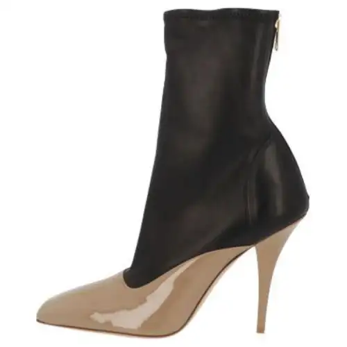 Burberry Sheepskin Ankle Boots 8cm Women's Black
