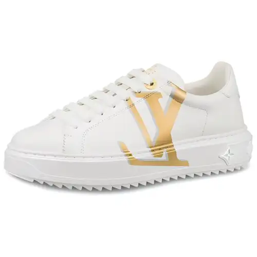 LOUIS VUITTON Lv Time Out Sports Shoes White/Gold Women's