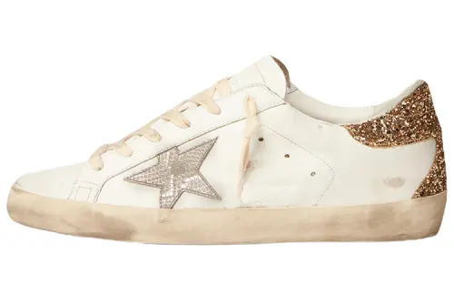 Golden Goose Super Star Low top Stylish Skateboarding Shoes Women's White Distressed