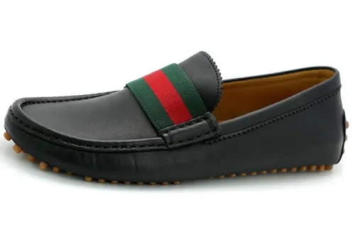 GUCCI Gommino Loafers Men's Low Top Black