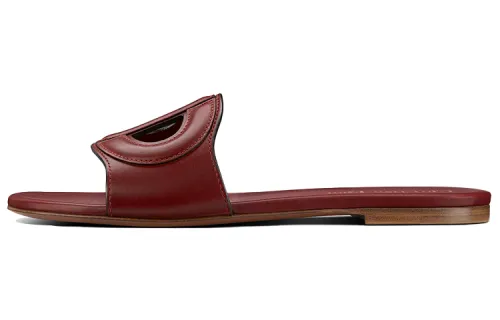 DIOR D Club Slip on Slide Slippers Women's Red