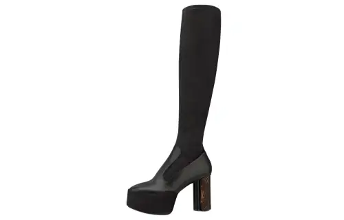 LOUIS VUITTON Podium Knee high Boots 10cm Women's Black