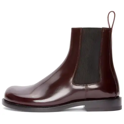 LOEWE Campo Short Chelsea Boots Women's Burgundy