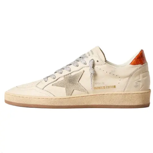 Golden Goose Ball Star LTD Cow Leather Low top Skateboard Shoes Women's Beige