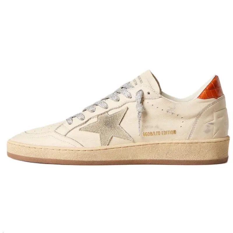 Golden Goose Ball Star LTD Cow Leather Low top Skateboard Shoes Women's Beige