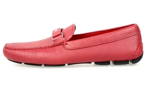 PRADA Leather Men's Casual Shoes Men's Red