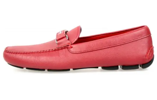 PRADA Leather Men's Casual Shoes Men's Red