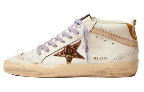 Golden Goose Mid Star Skateboard Shoes Women's Mid Top White