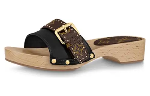 LOUIS VUITTON Cottage Slide Slippers Women's Black