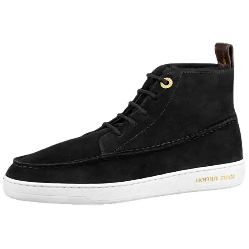 LOUIS VUITTON Minnea Cow Leather High top Stylish Skateboarding Shoes Women's Black