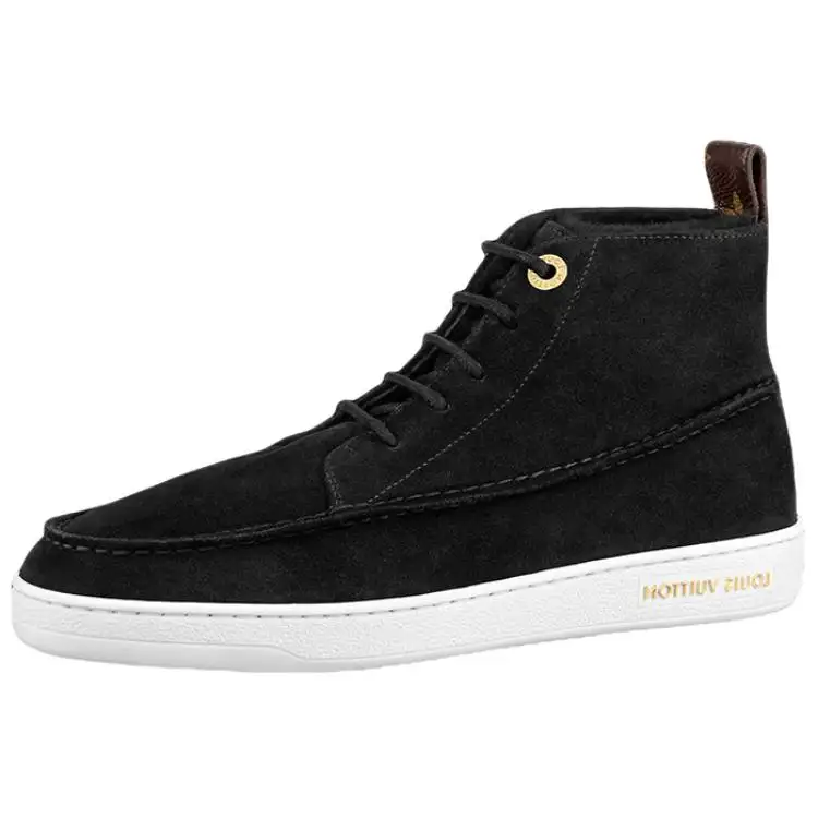 LOUIS VUITTON Minnea Cow Leather High top Stylish Skateboarding Shoes Women's Black