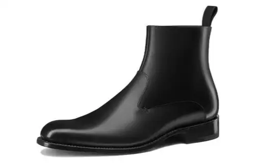 DIOR Top Grain Cow Leather Crew Combat Boots Men's Black