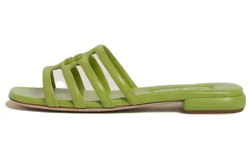 MIU MIU Slide Slippers Women's Fern Green