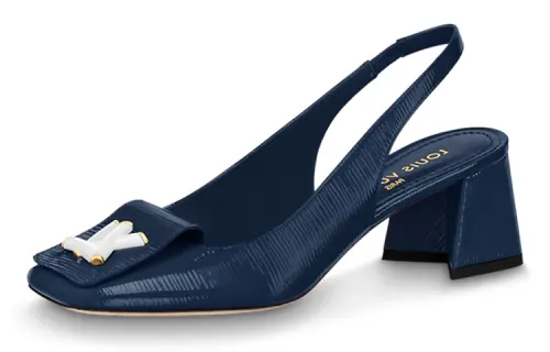 LOUIS VUITTON Shake Slingback Pumps 'Navy' Women's