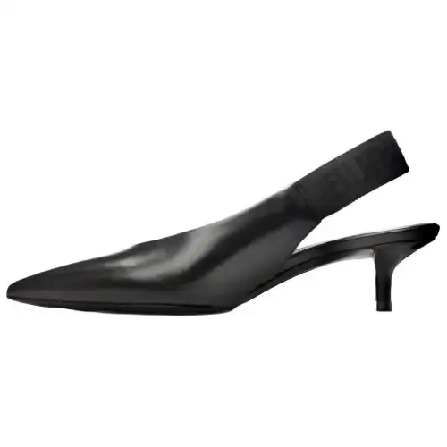 Burberry Cow Leather Slim Heel High Heels Women's Black